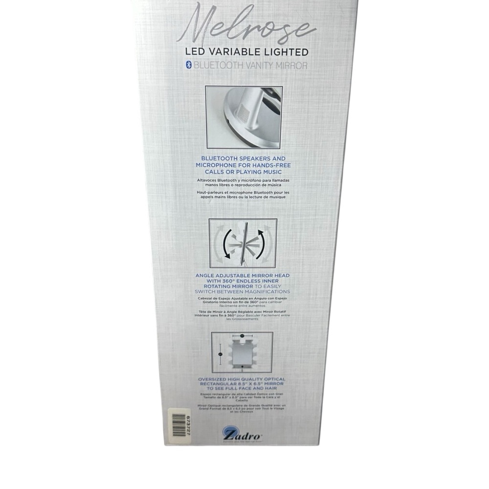 Zadro Melrose LED Variable 3-Color Lighted Dual-Sided/Bluetooth/Makeup Mirror - Picture 15 of 16